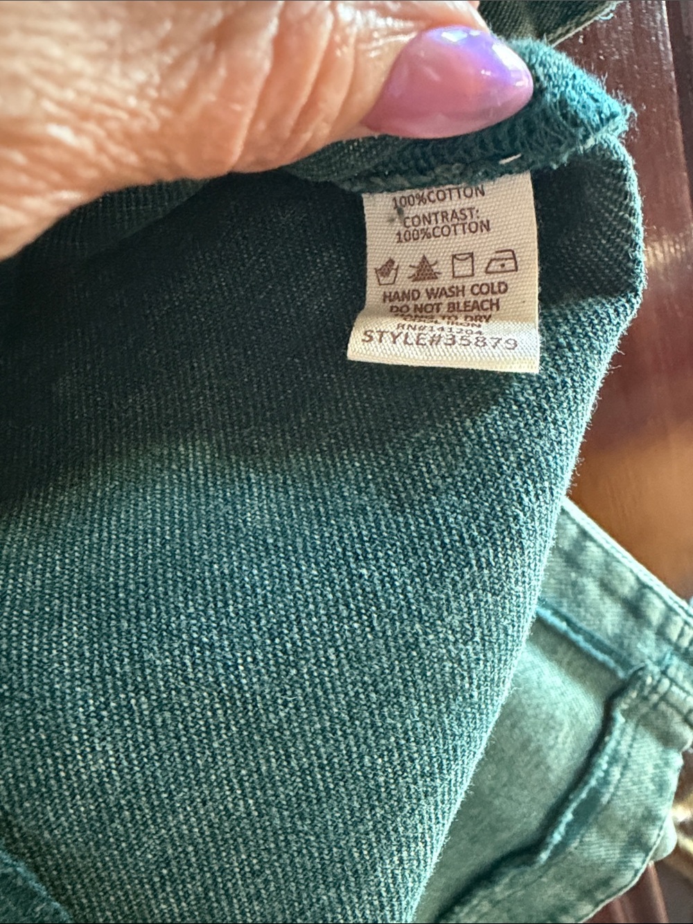 Hem & Thread Green Washed Denim Jacket - Picture 5 of 6
